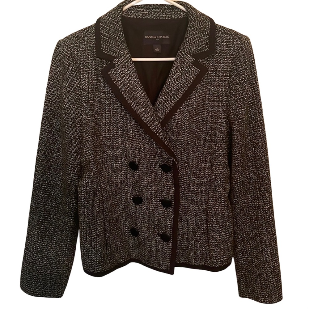 Banana Republic gray and black Blazer size 8
